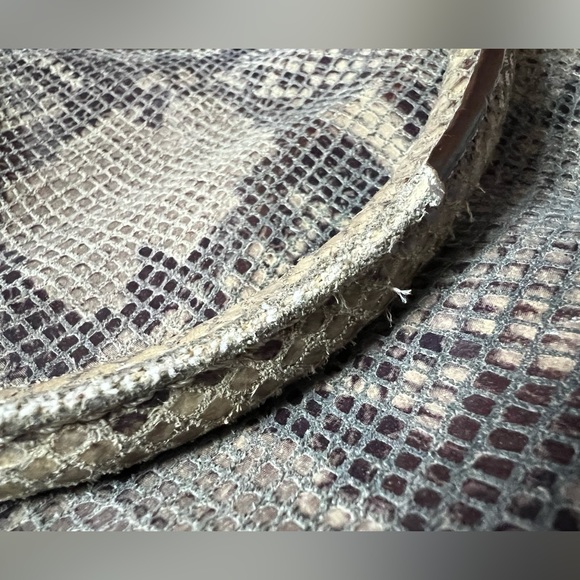 Michael Kors Taupe Brown Snake Skin Gold Hardware Purse Shoulder Bag - Picture 4 of 10